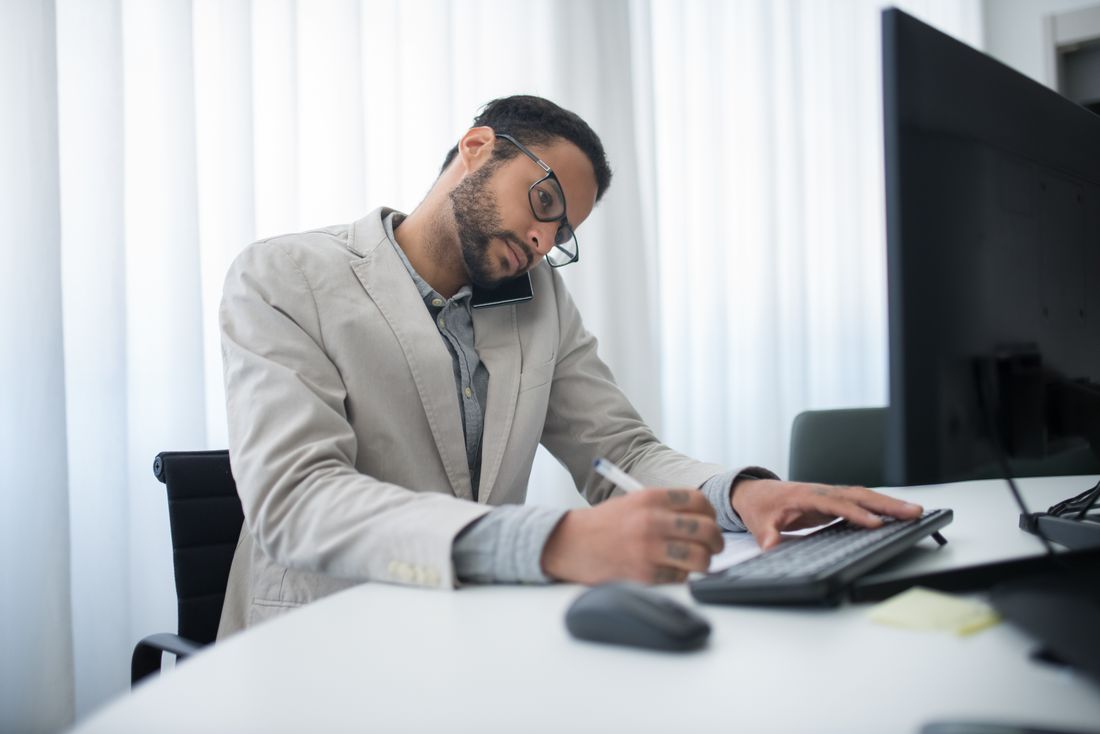 A professional focused on their work
