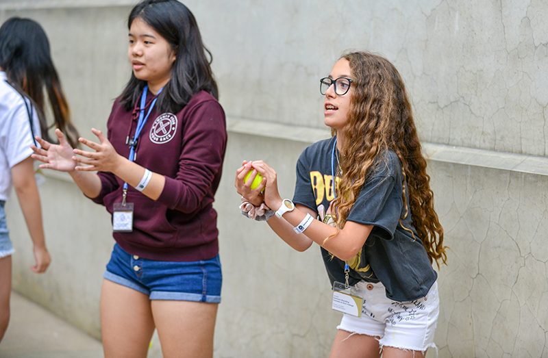 Students in an outdoor activity