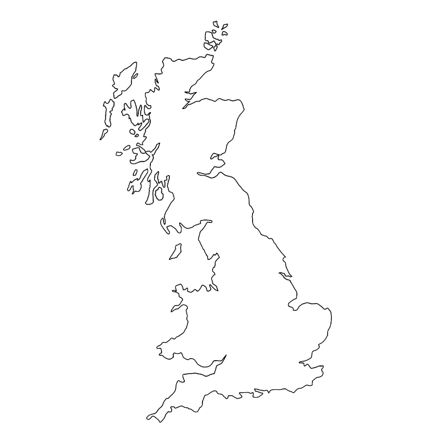 Map of the United Kingdom showing Maven summer programme locations